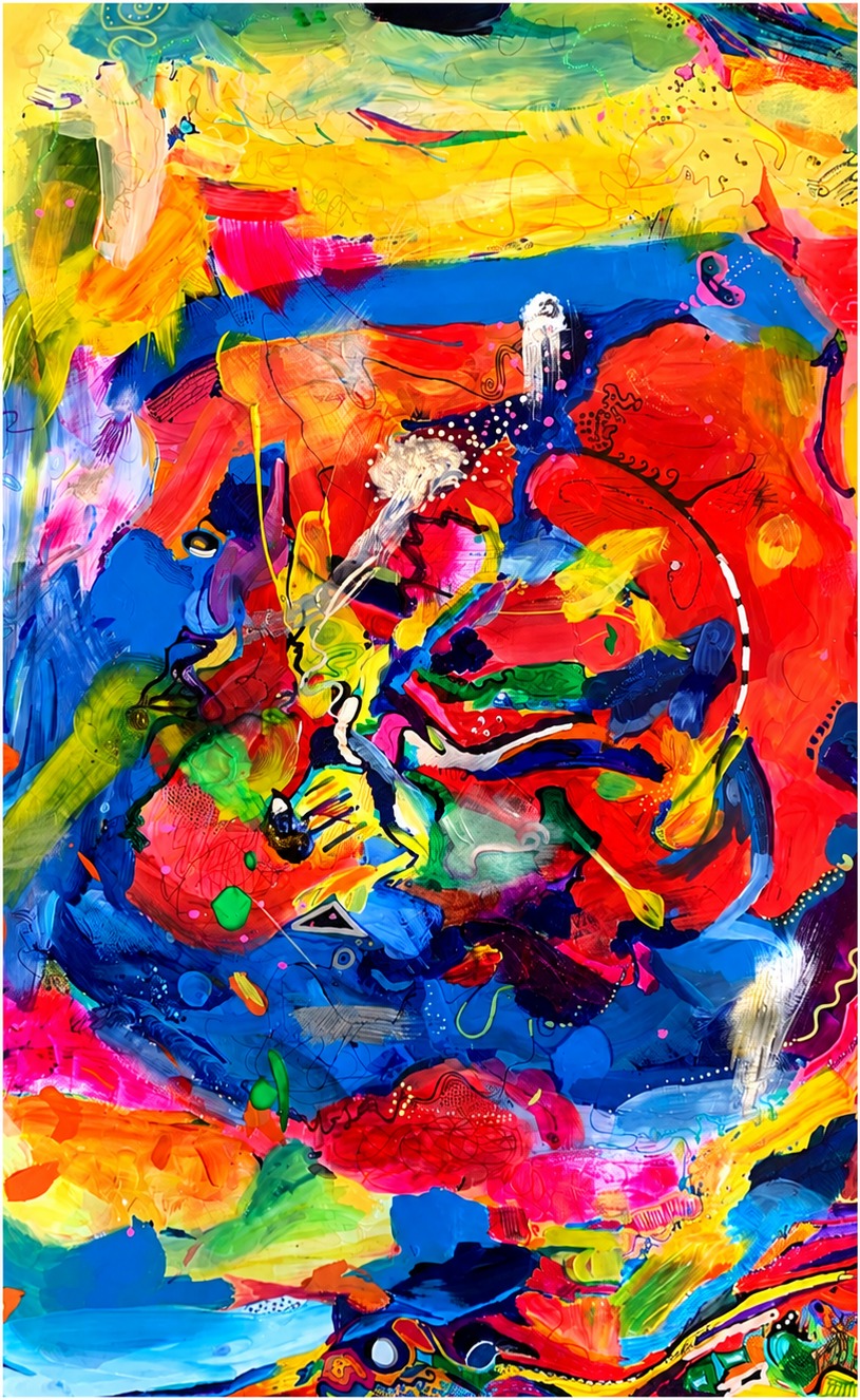 Embrace the Universe — abstract acrylic on canvas painting by Lara Kirstin