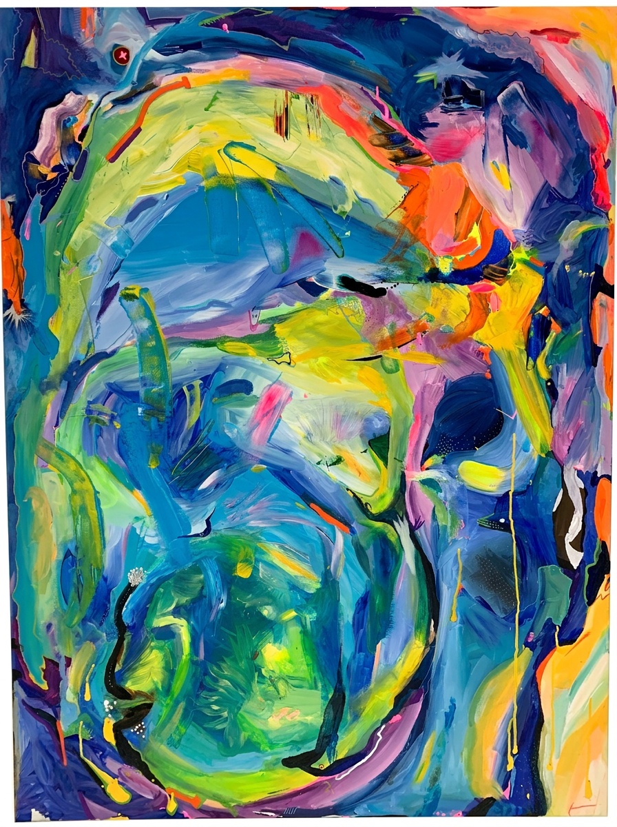 Birds — abstract acrylic on canvas painting by Lara Kirstin