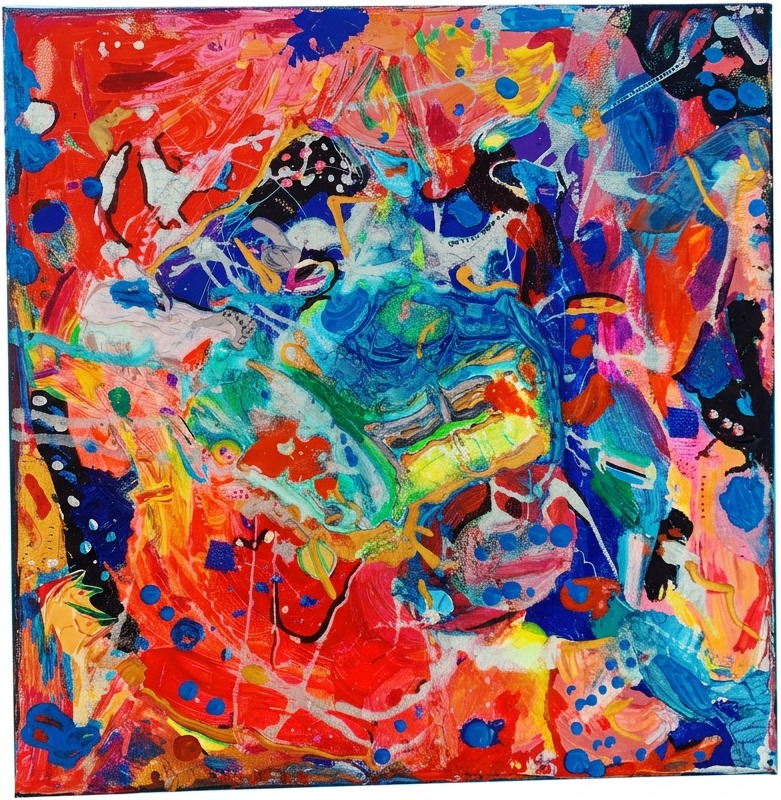Pool — abstract acrylic on canvas painting by Lara Kirstin