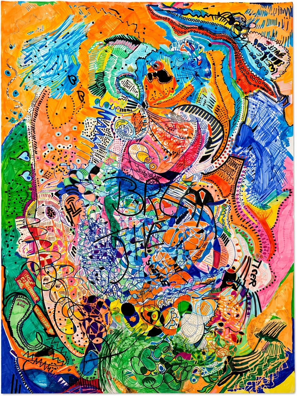 Break the Silence — abstract acrylic on canvas painting by Lara Kirstin