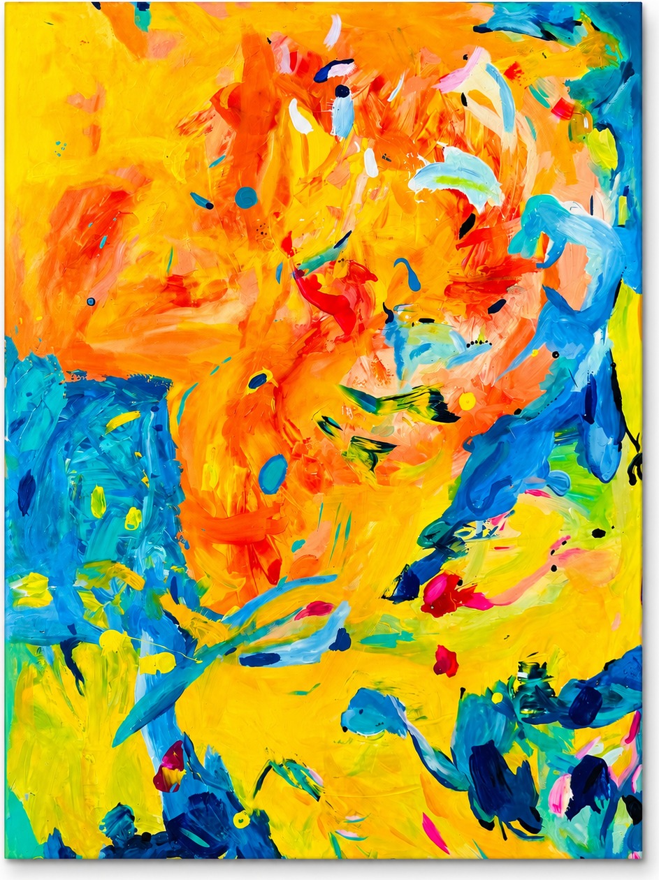 77% — abstract acrylic on canvas painting by Lara Kirstin